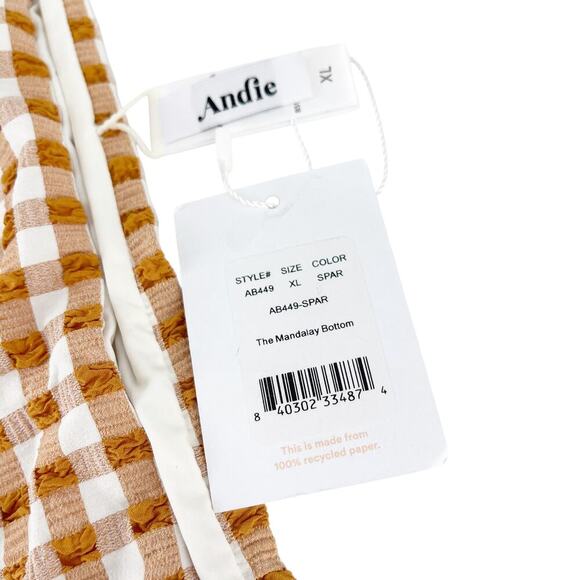 Andie Swim The Mandalay Bikini Bottom in Sparrow Gingham XL NWT - Picture 4 of 6